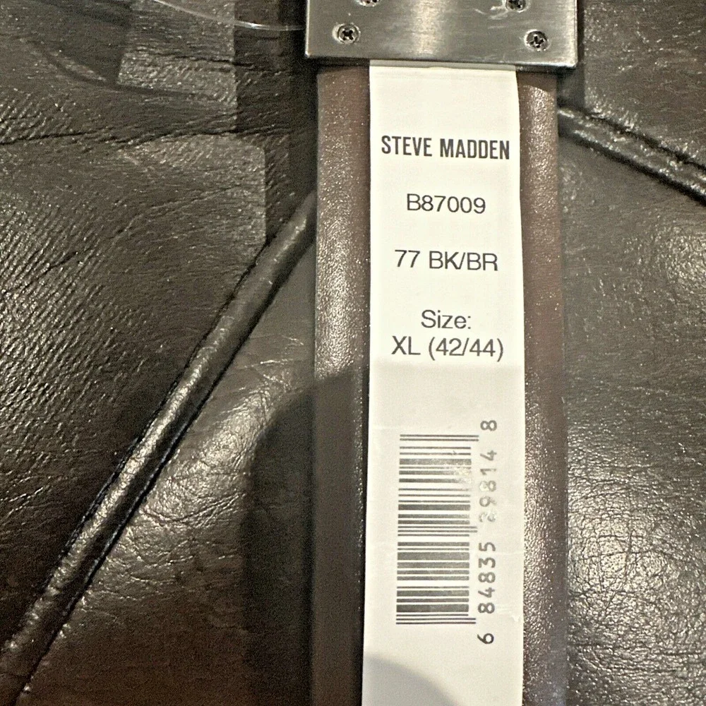 Steve Madden‎ Men Size XL 42/44  Reversible Burnished Belt Black Brown